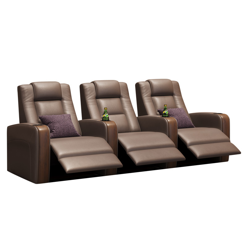 Three-seat and 2 middle console video room private cinema sofa luxury, all-electric stretching function