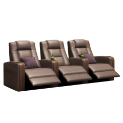 Three-seat and 2 middle console video room private cinema sofa luxury, all-electric stretching function