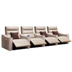 Four-seat and 3 middle console video room private cinema sofa luxury, all-electric stretching function