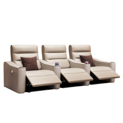 Three-seat and 2 middle console video room private cinema sofa luxury, all-electric stretching function