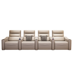 Four-seat and 3 middle console video room private cinema sofa luxury, all-electric stretching function