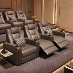 Three-seat and 2 middle console video room private cinema sofa luxury, all-electric stretching function