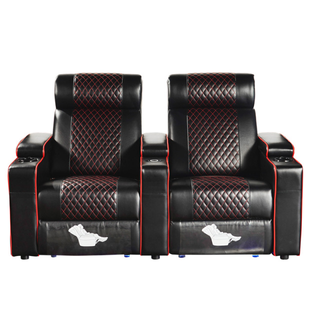 Two-seat and middle console video room private cinema sofa luxury, all-electric stretching function