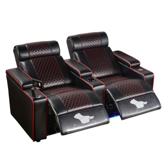 Two-seat and middle console video room private cinema sofa luxury, all-electric stretching function