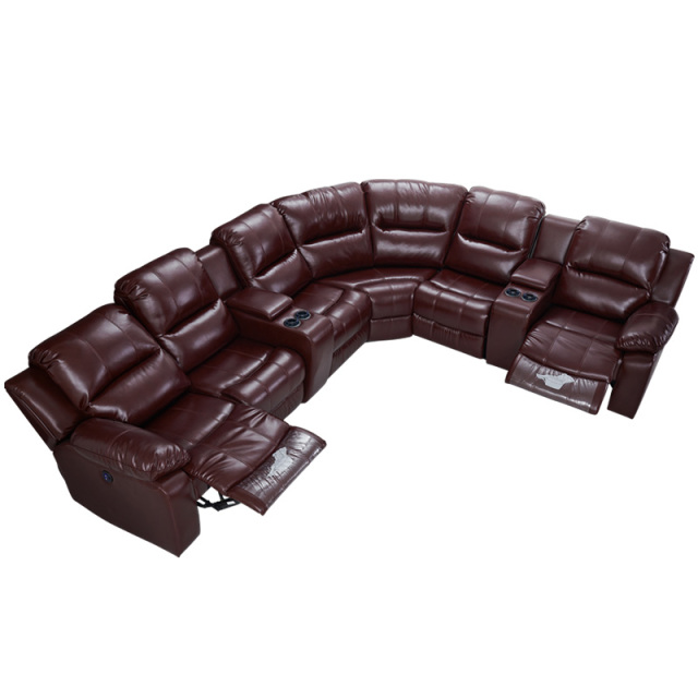 Two function seats and three-seater and corner seat and 2 middle console video room private cinema sofa luxury