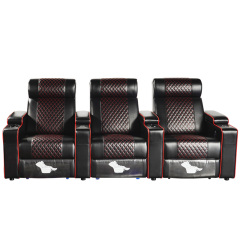 Three-seat and 2 middle console video room private cinema sofa luxury, all-electric stretching function