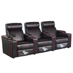 Three-seat and 2 middle console video room private cinema sofa luxury, all-electric stretching function