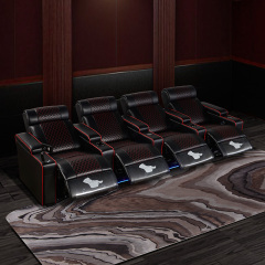 Four-seat and 3 middle console video room private cinema sofa luxury, all-electric stretching function