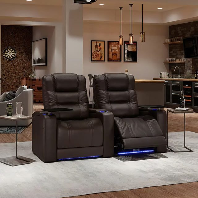 Two-seat video room private cinema sofa luxury, all-electric stretching function