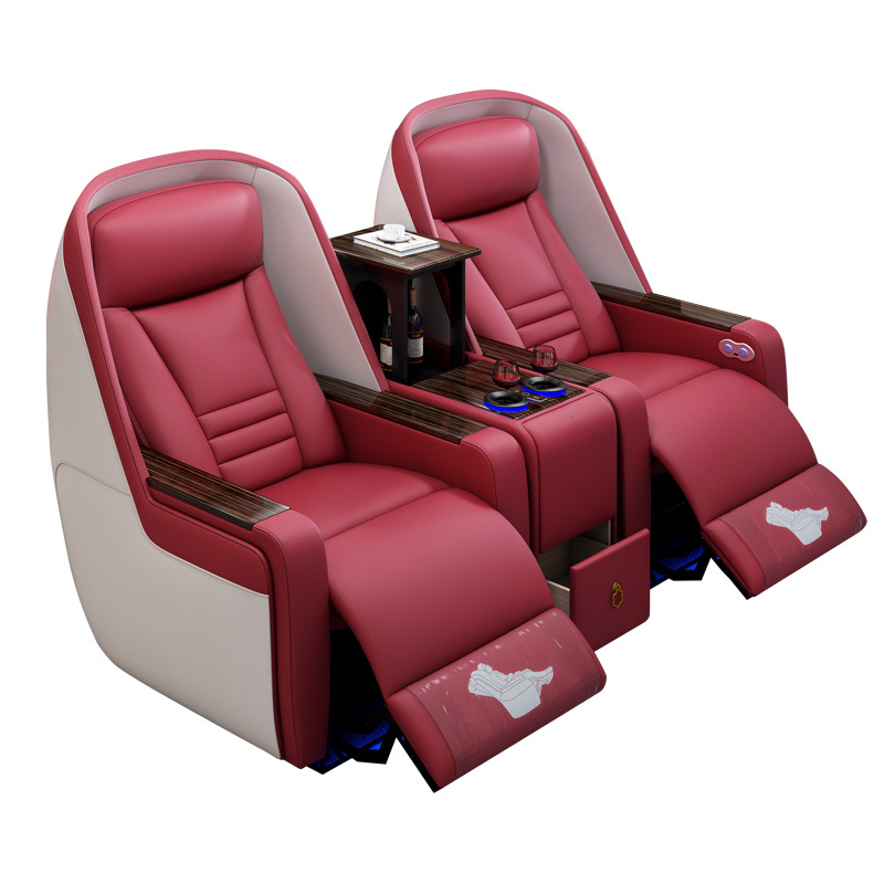 Two-seat and middle console video room private cinema sofa luxury, all-electric stretching function