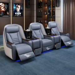 Three-seat and 2 middle console video room private cinema sofa luxury, all-electric stretching function