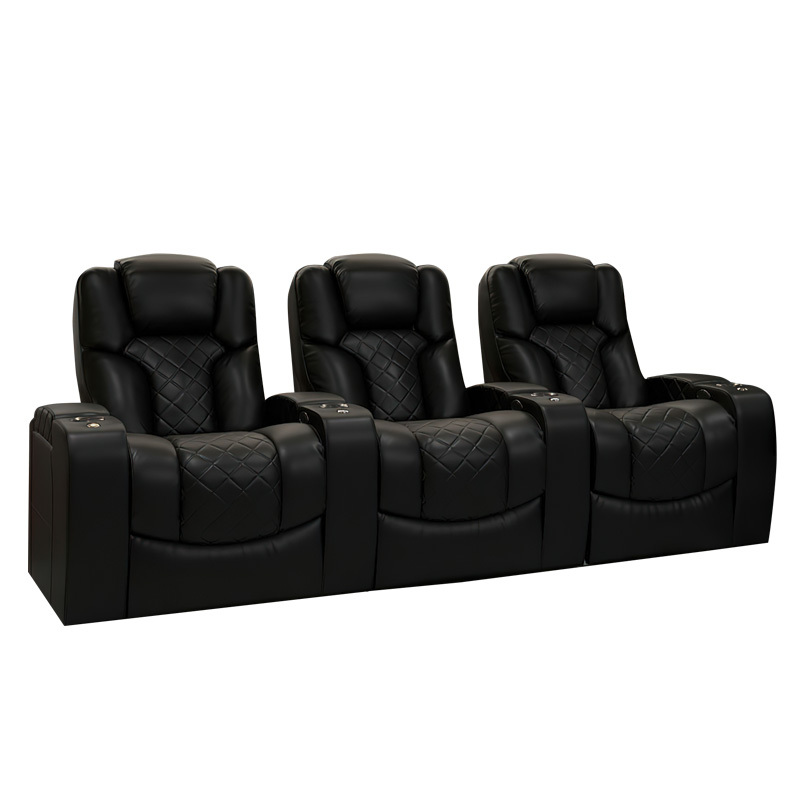 Three-seat video room private cinema sofa luxury, all-electric stretching function