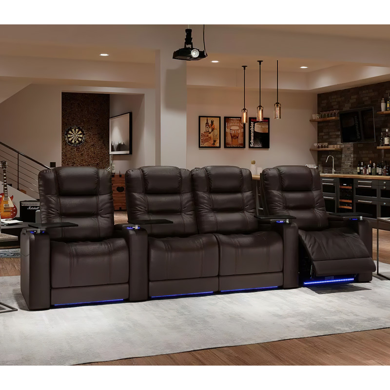 Four-seat video room private cinema sofa luxury, all-electric stretching function