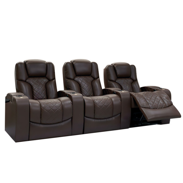 Three-seat video room private cinema sofa luxury, all-electric stretching function