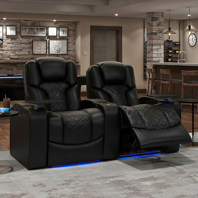 Two-seat video room private cinema sofa luxury, all-electric stretching function
