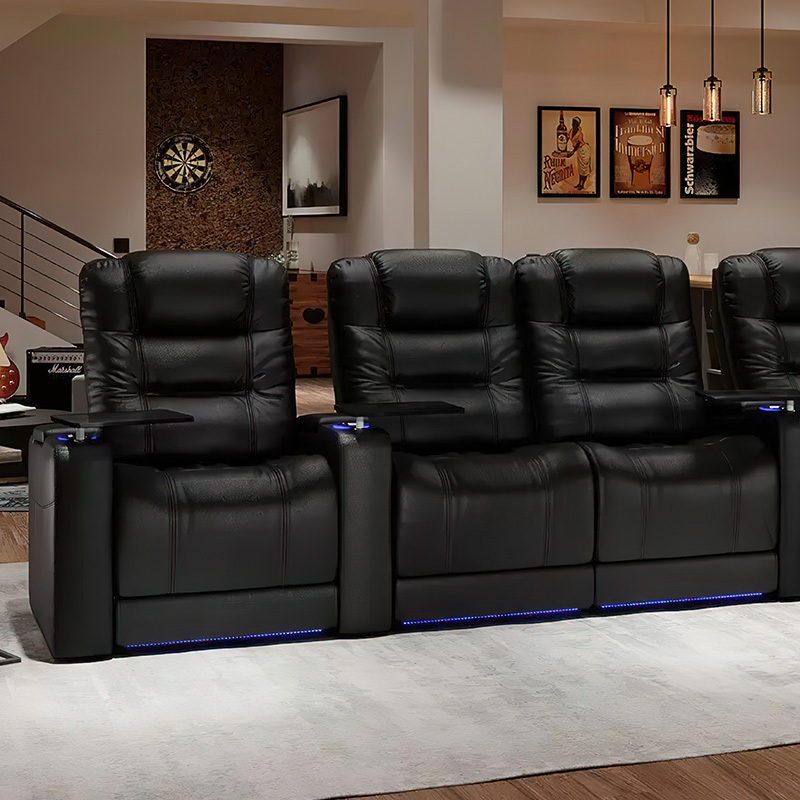 Four-seat video room private cinema sofa luxury, all-electric stretching function