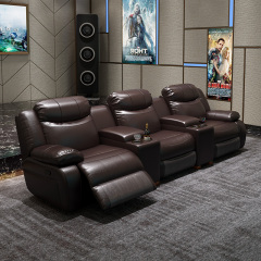 Three-seat and 2 middle console video room private cinema sofa luxury, all-electric stretching function