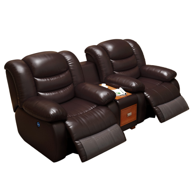 Two-seat and middle console video room private cinema sofa luxury, all-electric stretching function