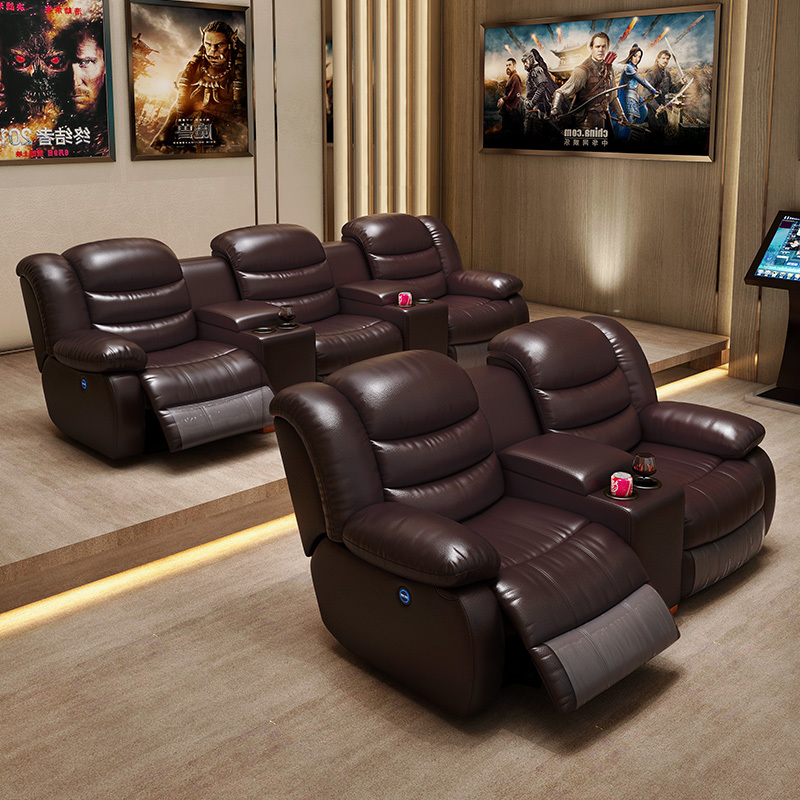 Two-seat and middle console video room private cinema sofa luxury, all-electric stretching function