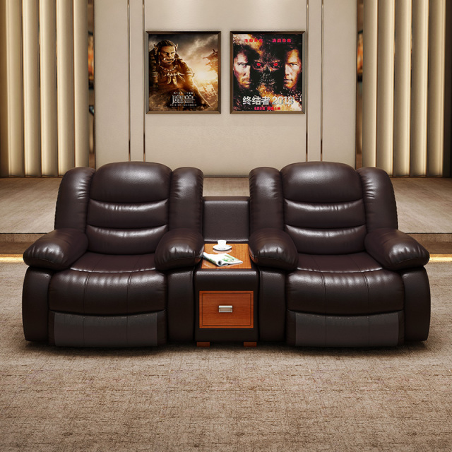 Two-seat and middle console video room private cinema sofa luxury, all-electric stretching function