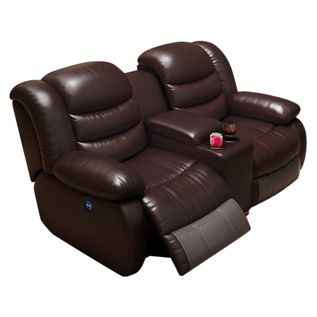 Two-seat and middle console video room private cinema sofa luxury, all-electric stretching function