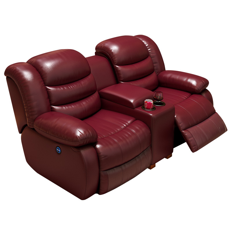 Two-seat and middle console video room private cinema sofa luxury, all-electric stretching function
