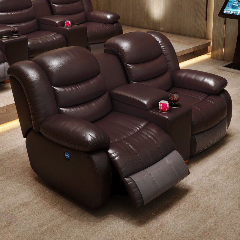 Two-seat and middle console video room private cinema sofa luxury, all-electric stretching function