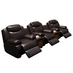 Three-seat and 2 middle console video room private cinema sofa luxury, all-electric stretching function