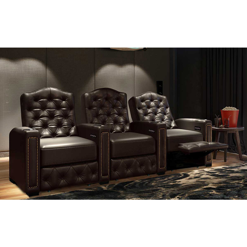 Three-seat video room private cinema sofa luxury, all-electric stretching function