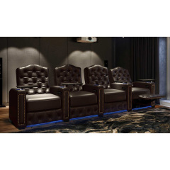 Four-seat video room private cinema sofa luxury, all-electric stretching function
