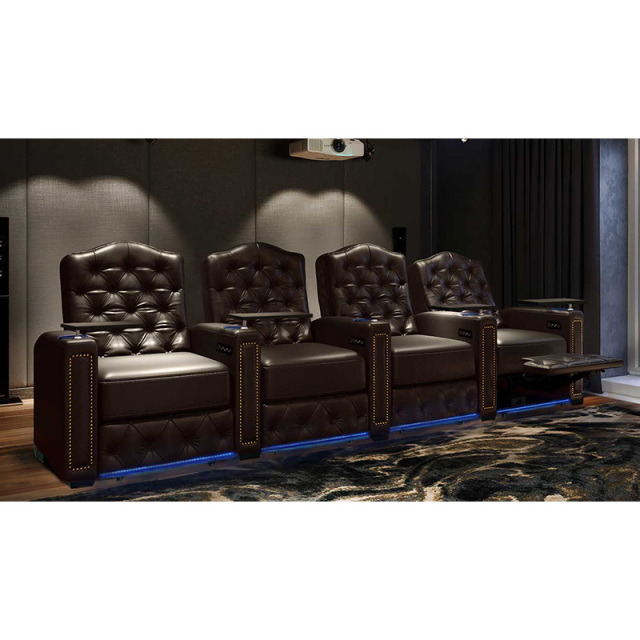 Four-seat video room private cinema sofa luxury, all-electric stretching function