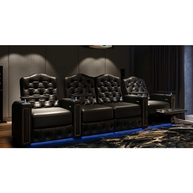 Four-seat video room private cinema sofa luxury, all-electric stretching function