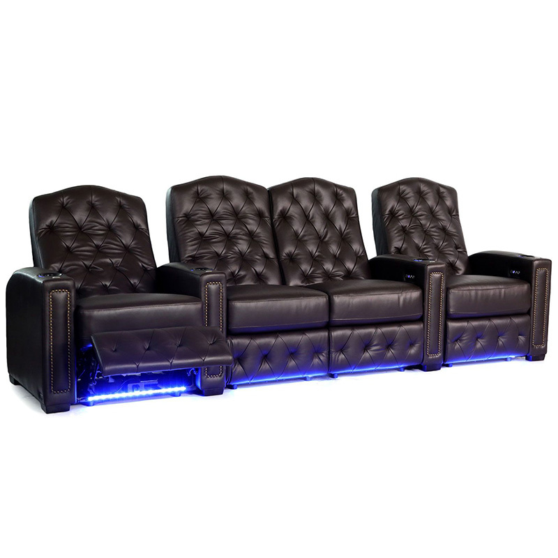 Four-seat video room private cinema sofa luxury, all-electric stretching function