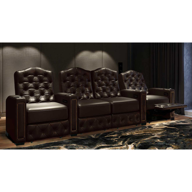 Four-seat video room private cinema sofa luxury, all-electric stretching function