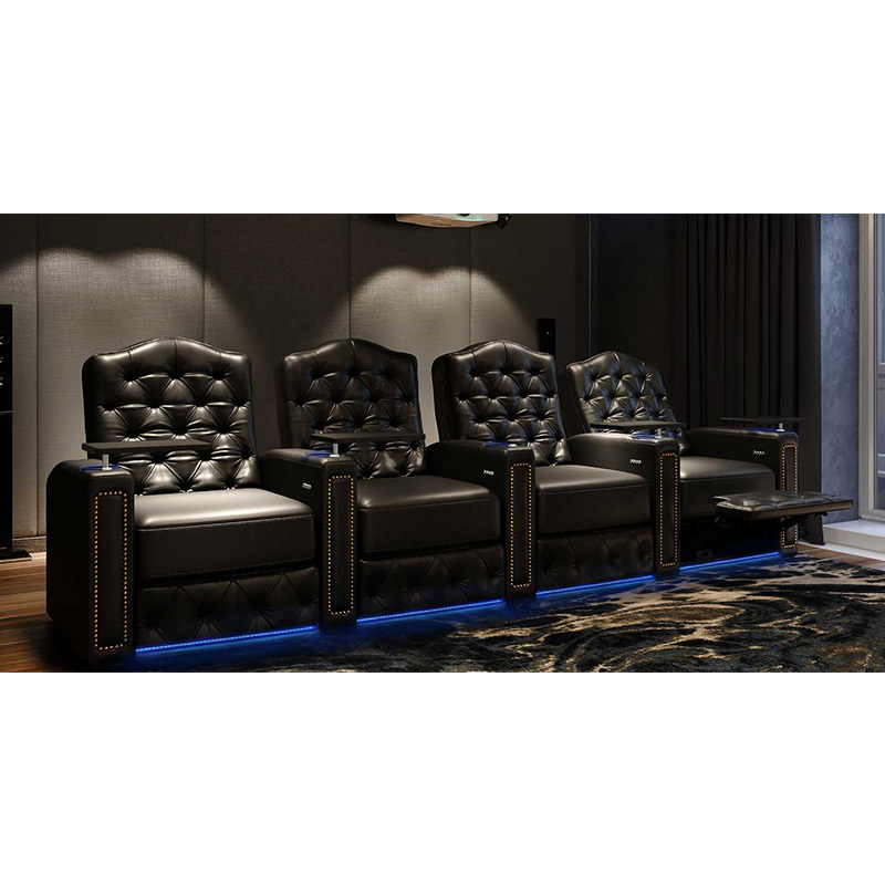 Four-seat video room private cinema sofa luxury, all-electric stretching function