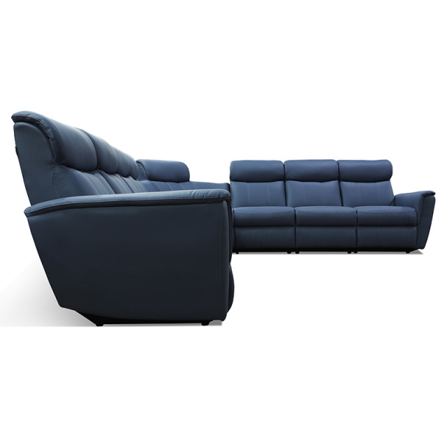 Contact surface cowhide seven-seat and corner seat arc design video room private cinema sofa luxury, all-electric stretching function