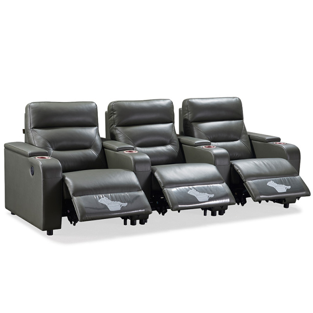 Three-seat video room private cinema sofa luxury, all-electric stretching function