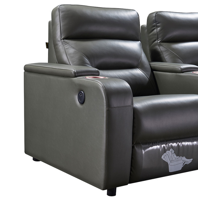 Three-seat video room private cinema sofa luxury, all-electric stretching function
