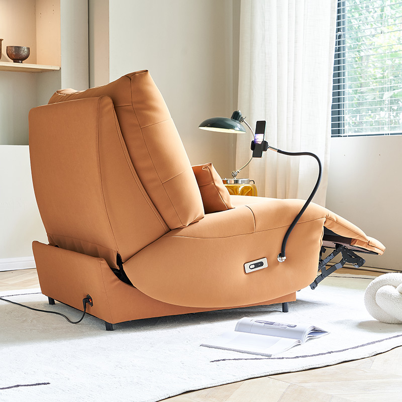 Contact surface cowhide fabric comfortable double mute motor electric leisure chair, small multi-functional sofa recliner for home