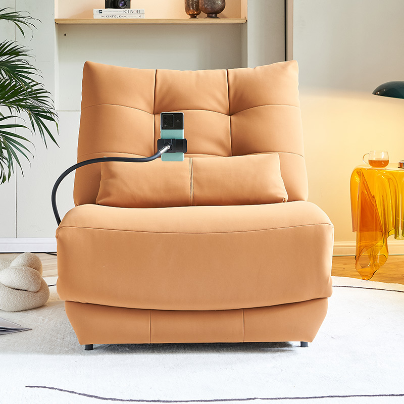 Contact surface cowhide fabric comfortable double mute motor electric leisure chair, small multi-functional sofa recliner for home