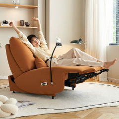 Contact surface cowhide fabric comfortable double mute motor electric leisure chair, small multi-functional sofa recliner for home