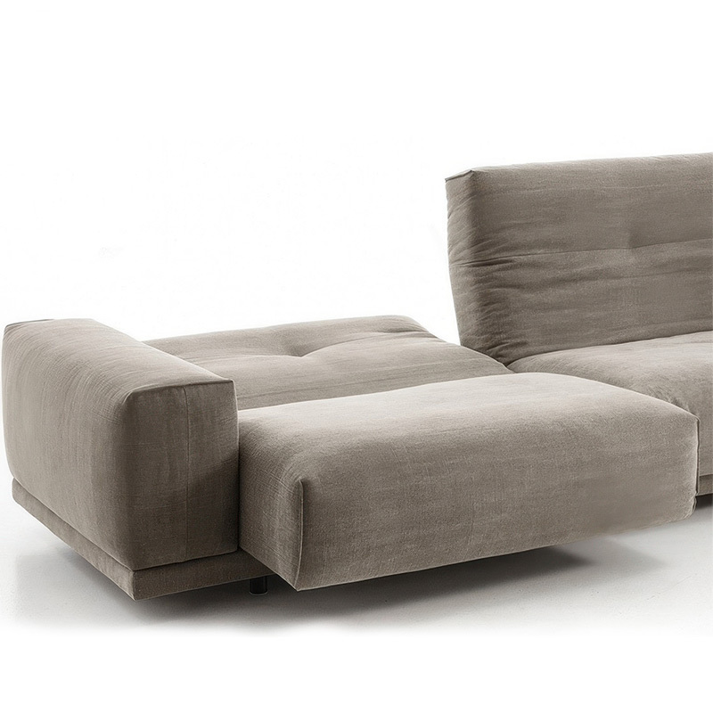 Electric multi-functional retractable sofa,leathaire fabrics sofa living room furniture in line combination, two seat sofa