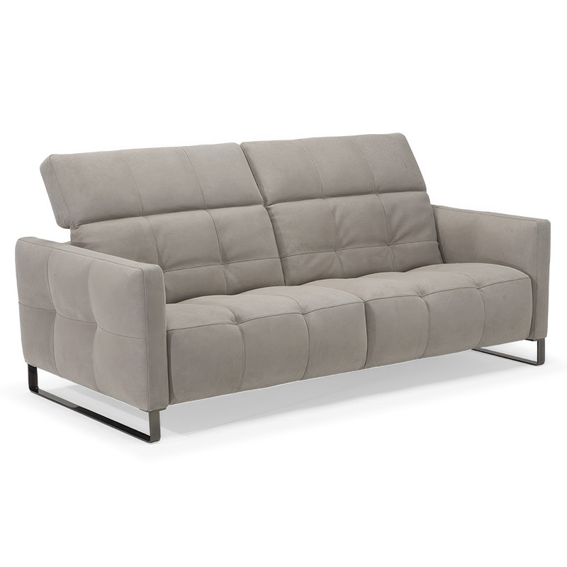 Electric multi-functional retractable sofa, cowhide sofa living room furniture in line combination, two seat sofa