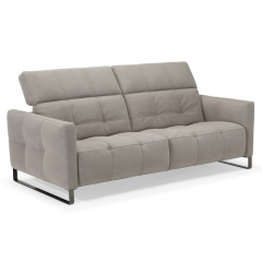 Electric multi-functional retractable sofa, cowhide sofa living room furniture in line combination, two seat sofa