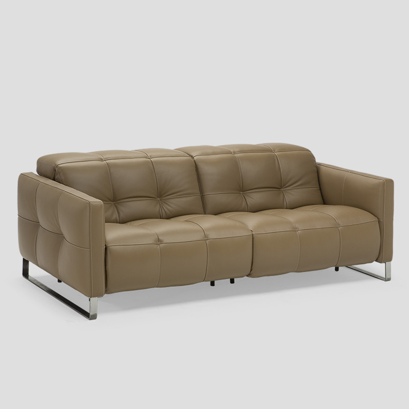 Electric multi-functional retractable sofa, cowhide sofa living room furniture in line combination, two seat sofa
