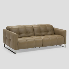 Electric multi-functional retractable sofa, cowhide sofa living room furniture in line combination, two seat sofa