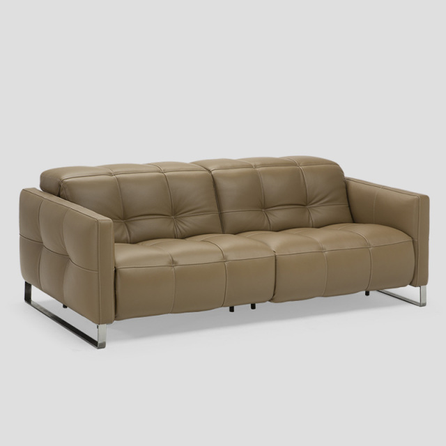 Electric multi-functional retractable sofa, cowhide sofa living room furniture in line combination, two seat sofa