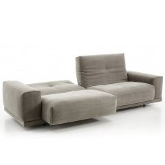Electric multi-functional retractable sofa,leathaire fabrics sofa living room furniture in line combination, two seat sofa
