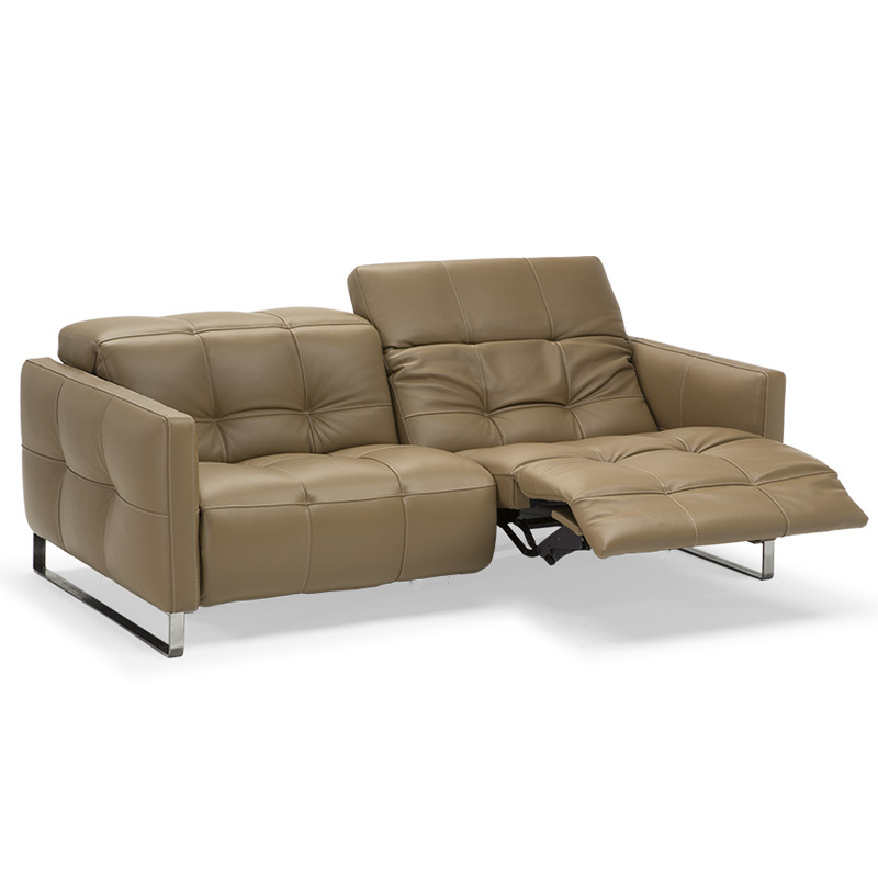 Electric multi-functional retractable sofa, cowhide sofa living room furniture in line combination, two seat sofa