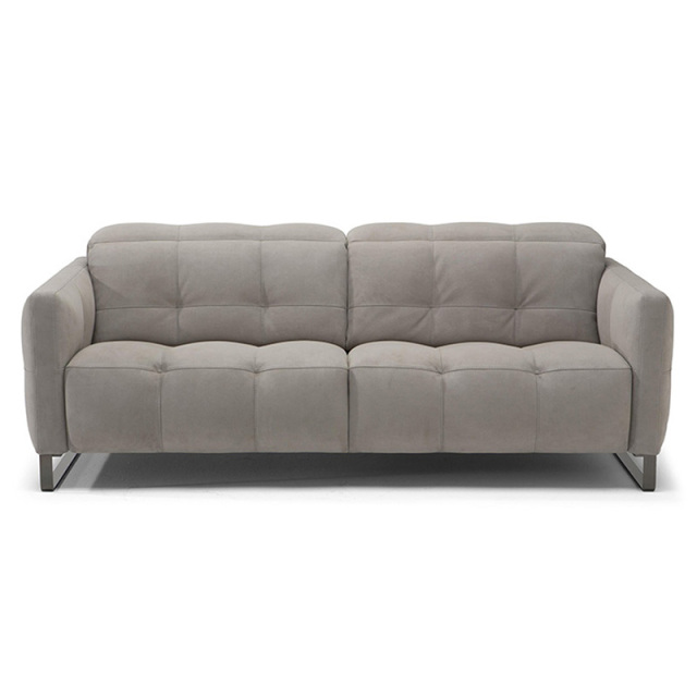 Electric multi-functional retractable sofa, cowhide sofa living room furniture in line combination, two seat sofa